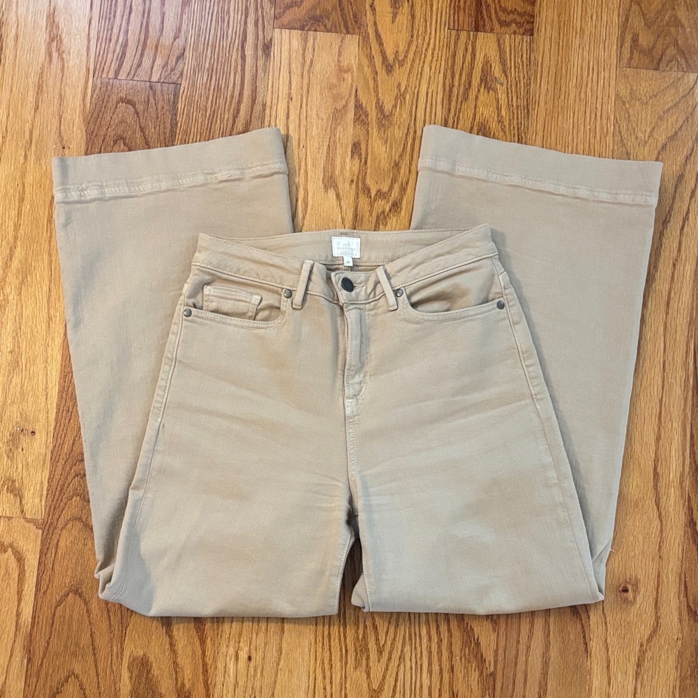 Ann‎ Mashburn Wide Leg Crop Jeans in Tan Khaki Womens size 26